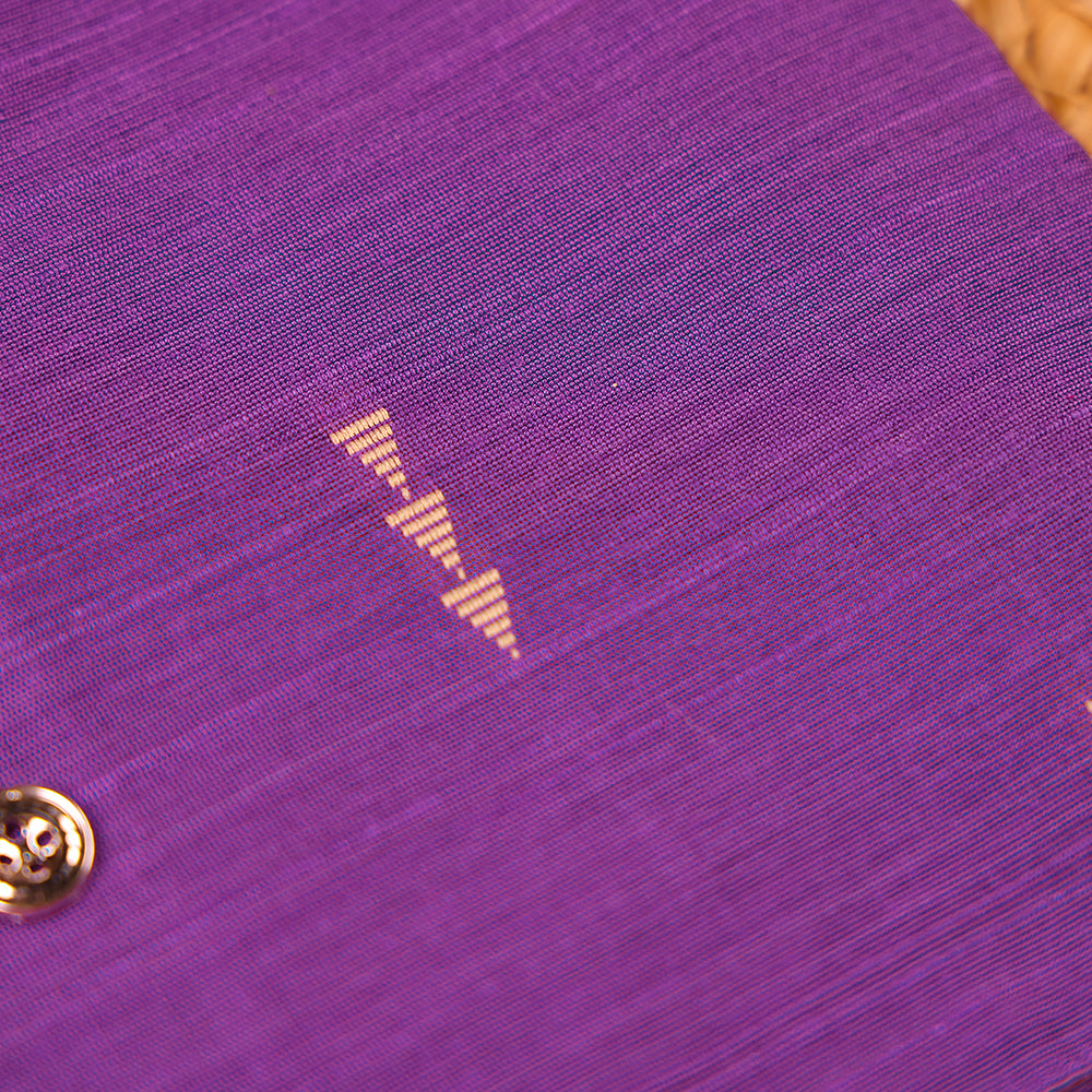 Purple Raw Silk Ethnic Vest & Pant Set