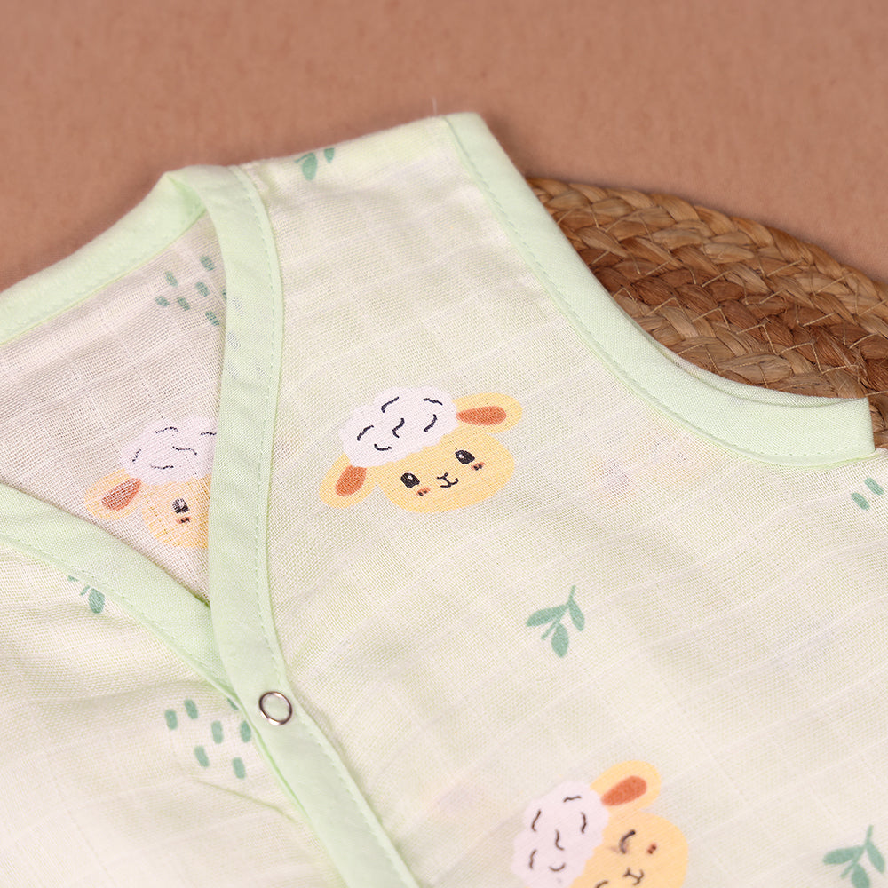Mint Green Lamb Print Muslin Coord Set