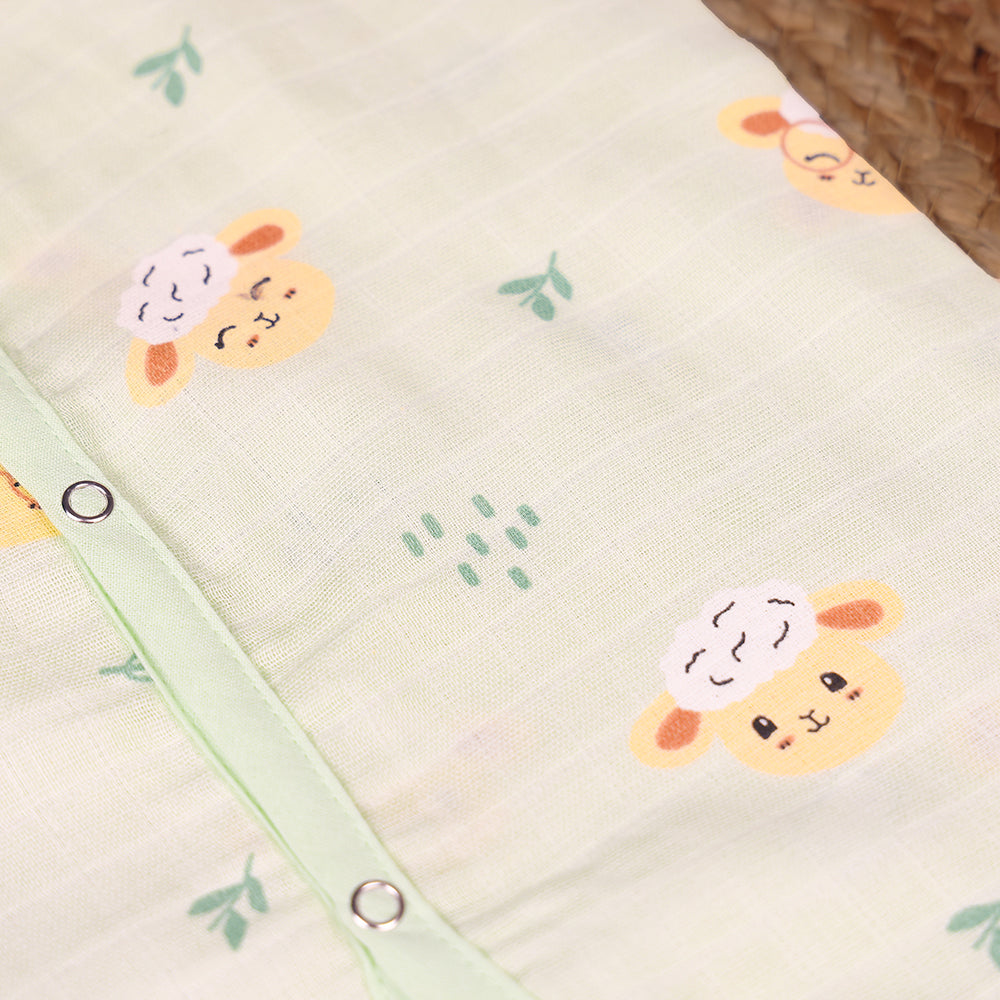 Mint Green Lamb Print Muslin Coord Set