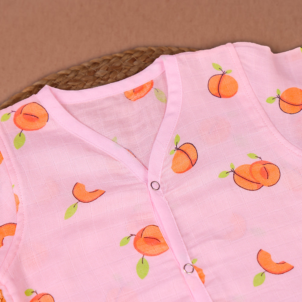 Sweet Peach Muslin Night Suit Set – Blush Pink (Full Sleeve)