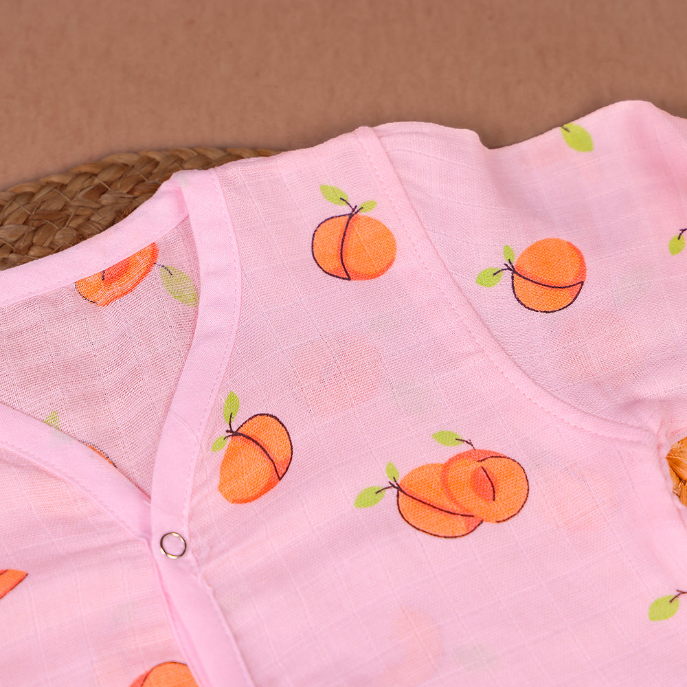 Sweet Peach Muslin Night Suit Set – Blush Pink (Full Sleeve)