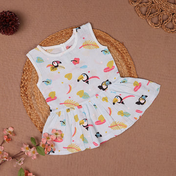 Tropical Toucan Muslin Frock