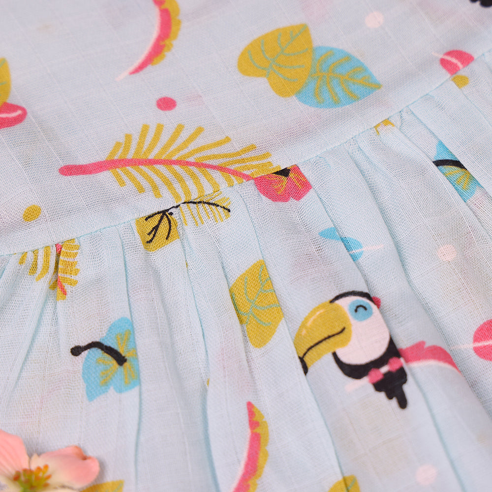 Tropical Toucan Muslin Frock