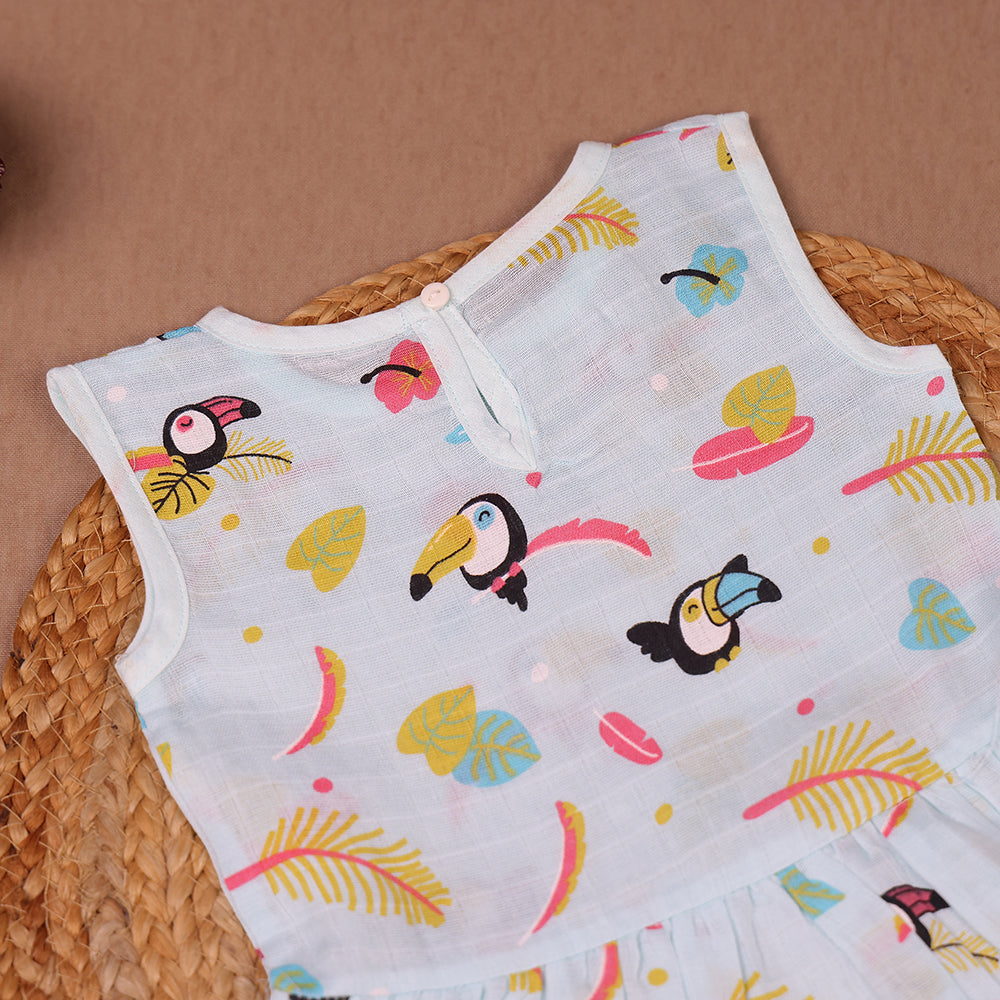 Tropical Toucan Muslin Frock
