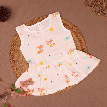 Foxy Sunshine Muslin Frock