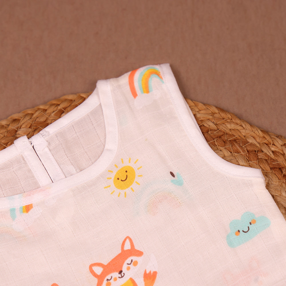 Foxy Sunshine Muslin Frock