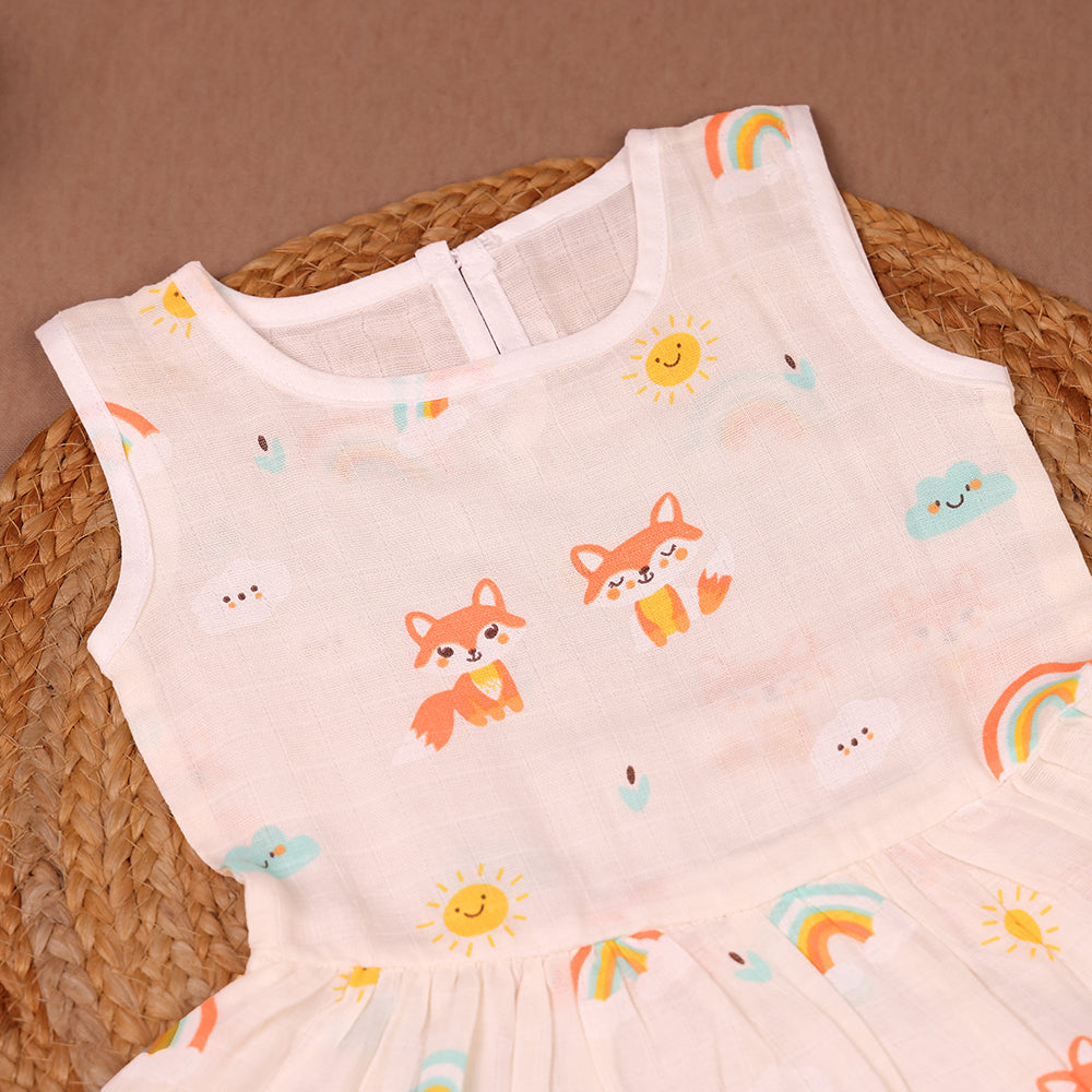 Foxy Sunshine Muslin Frock