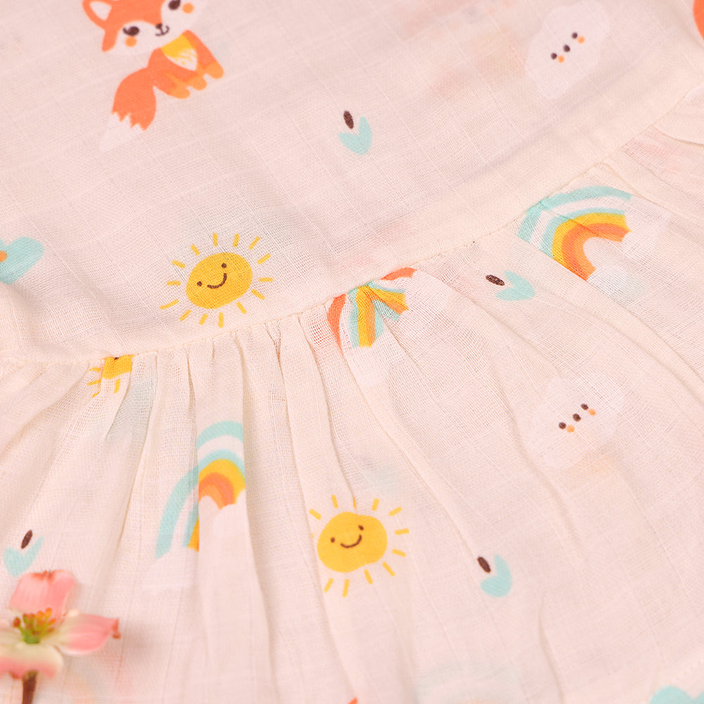 Foxy Sunshine Muslin Frock