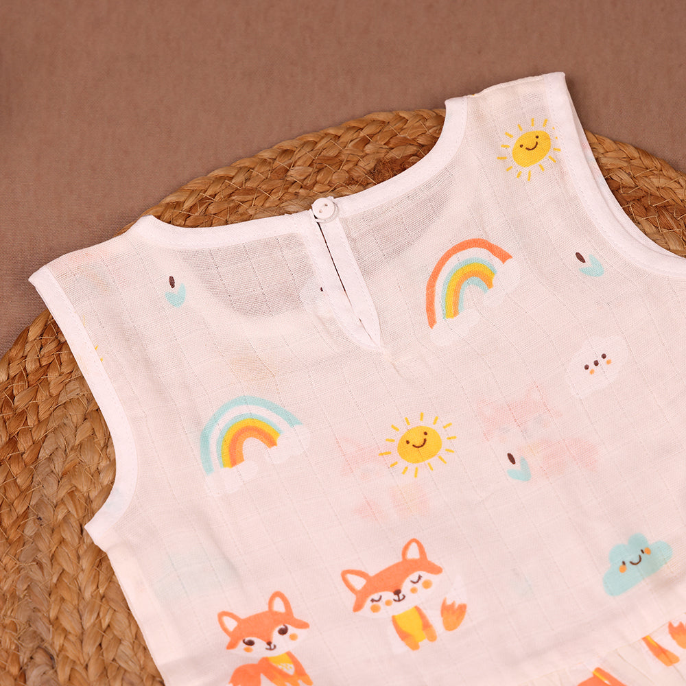 Foxy Sunshine Muslin Frock
