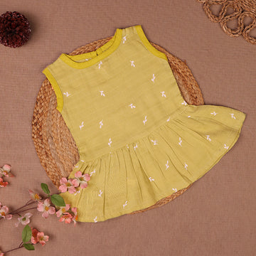 Lemon Sprig Muslin Frock