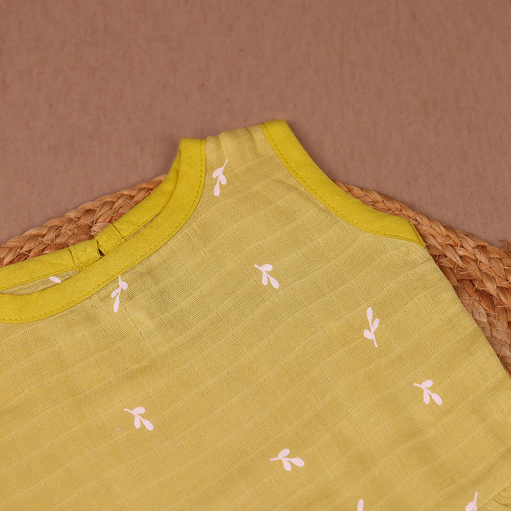 Lemon Sprig Muslin Frock