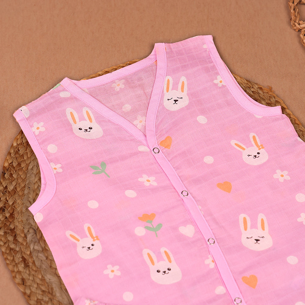Bunny Garden Muslin Jabla & Shorts Set