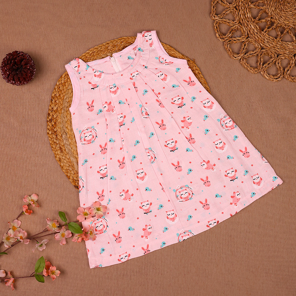 Forest Friends Muslin Zip Frock