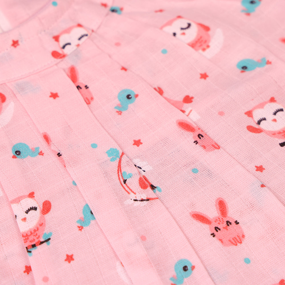 Forest Friends Muslin Zip Frock
