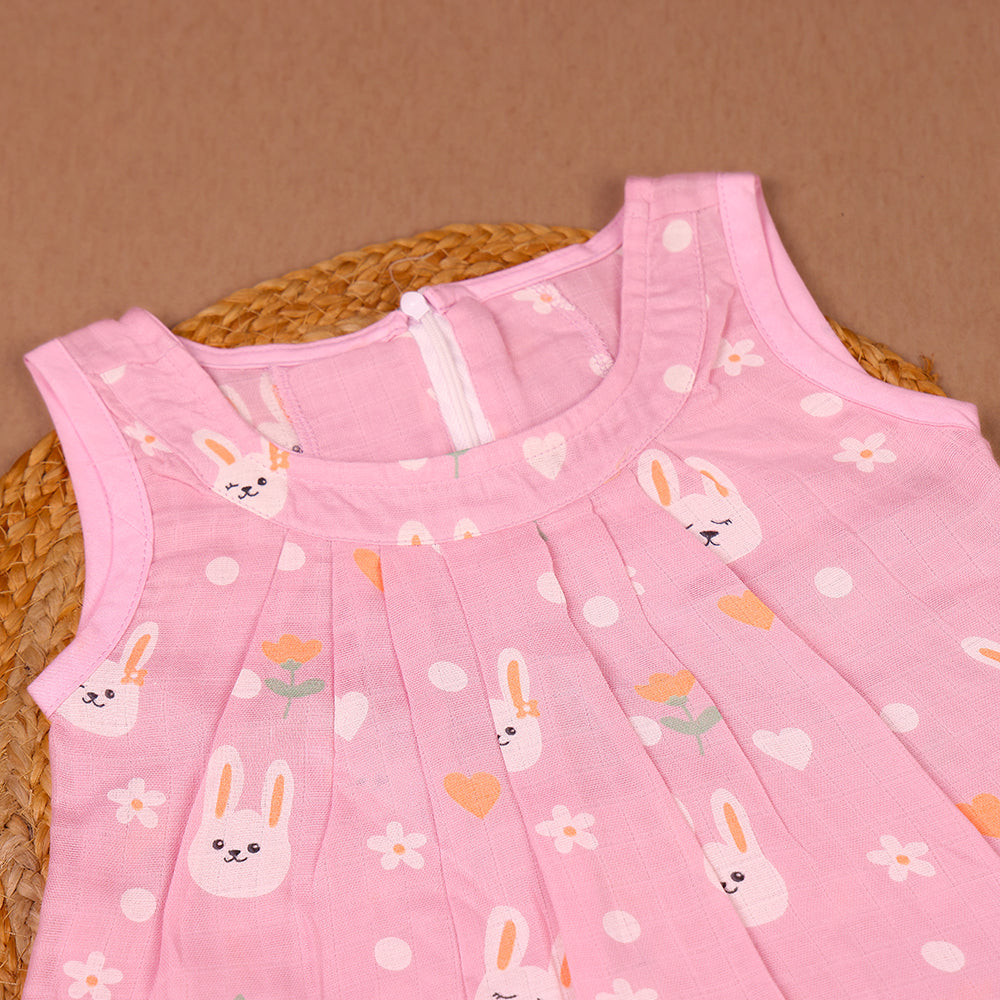 Bunny Blossom Muslin Zip Frock