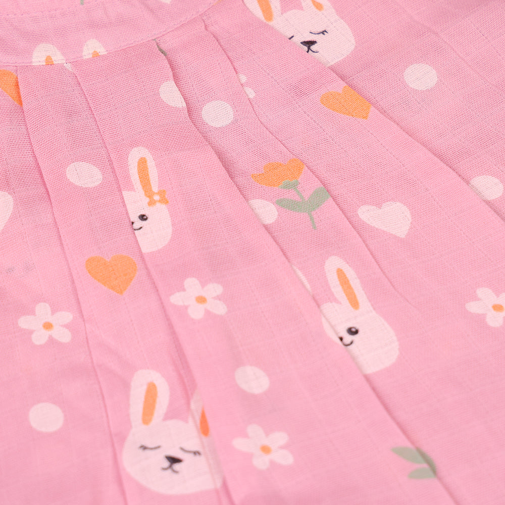 Bunny Blossom Muslin Zip Frock