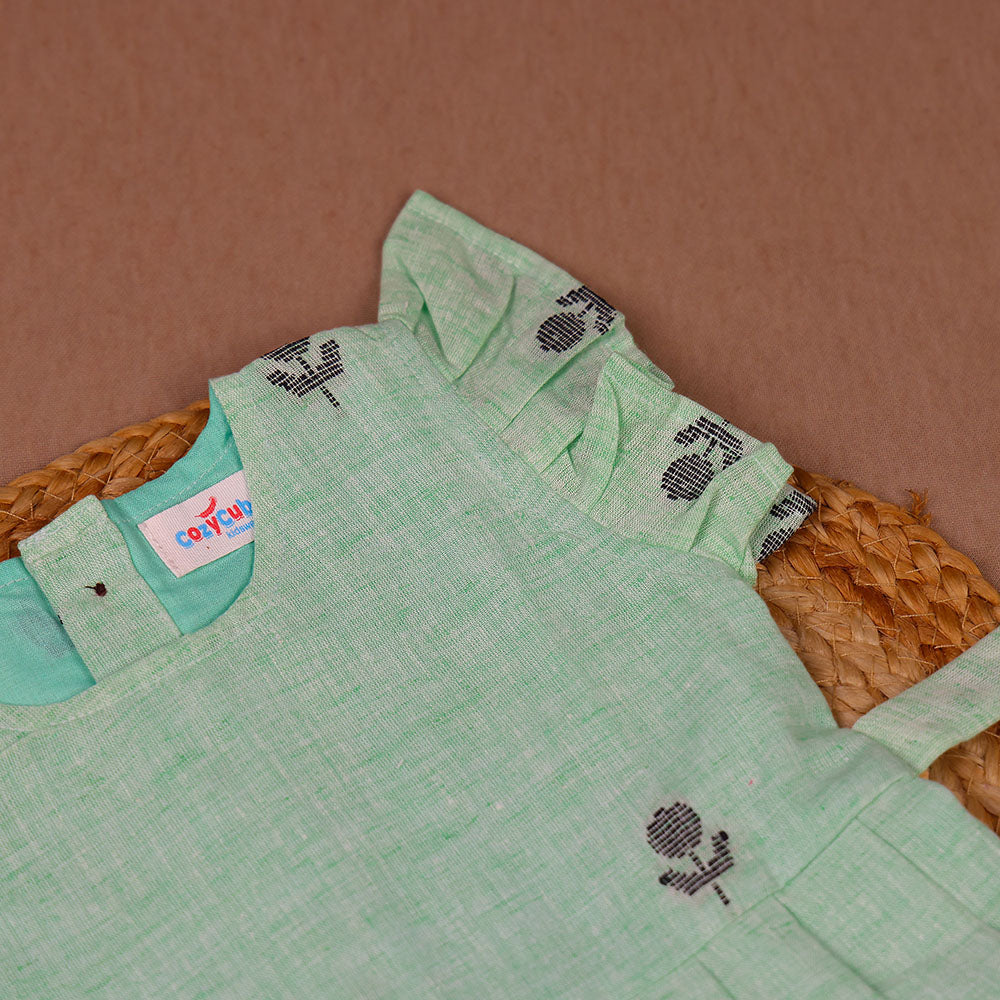 Mint Bloom Green Cotton Frock