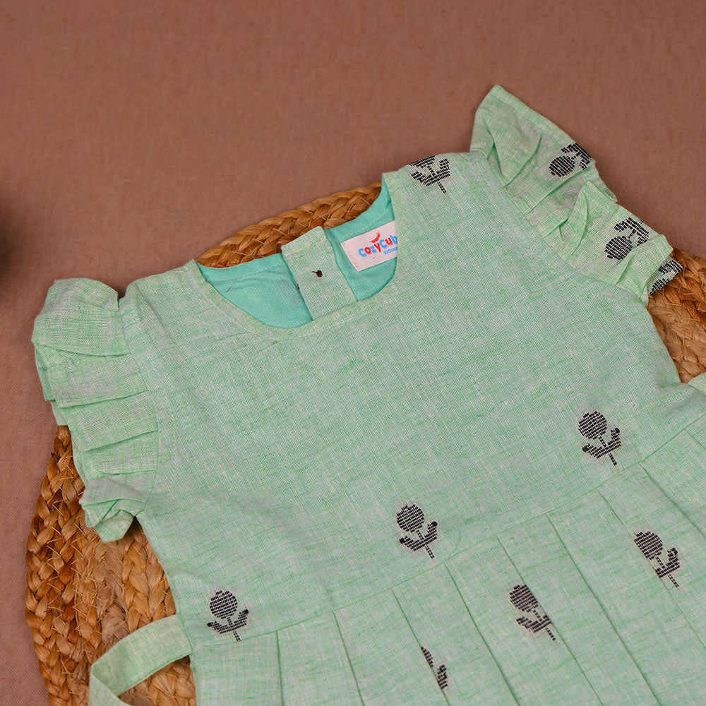 Mint Bloom Green Cotton Frock
