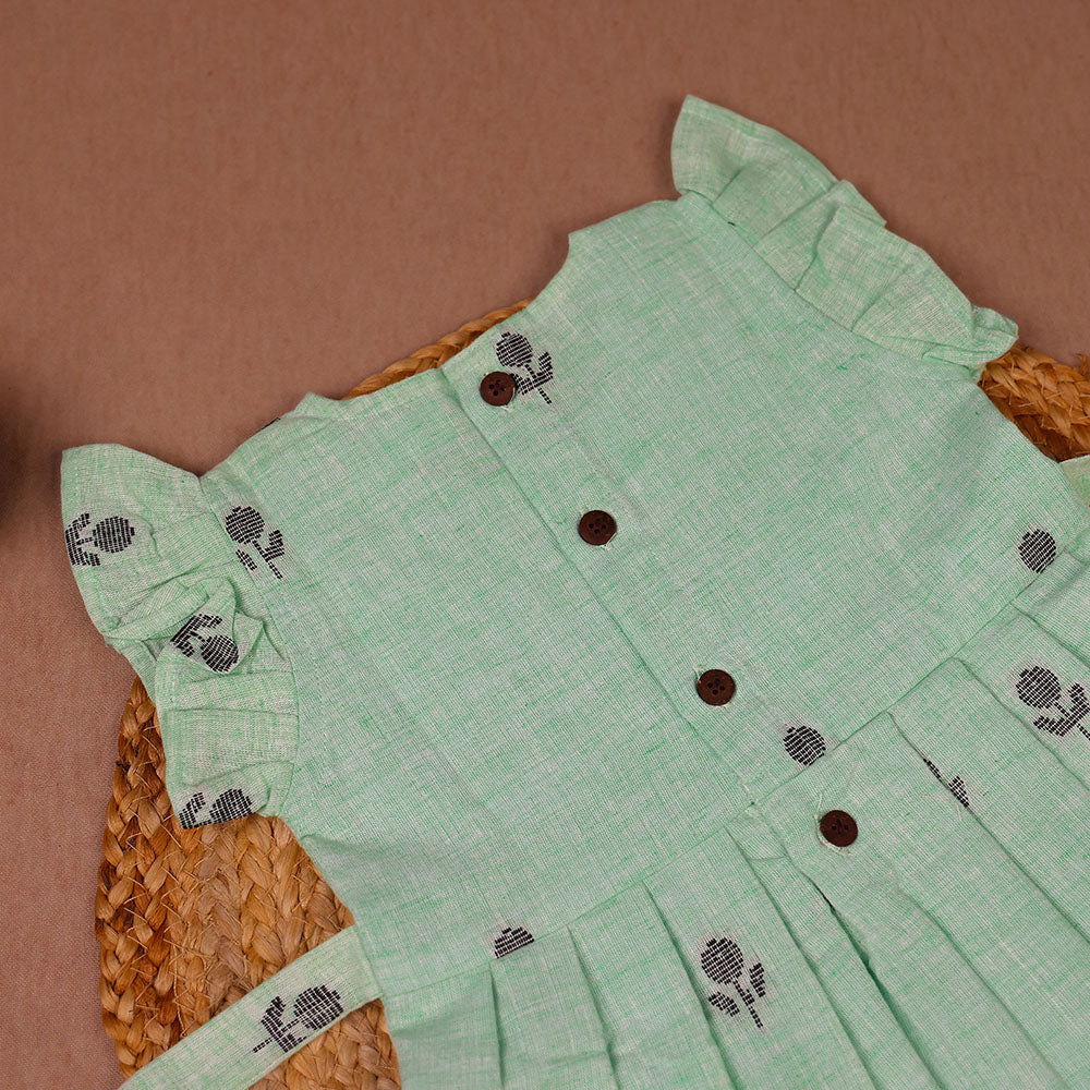 Mint Bloom Green Cotton Frock