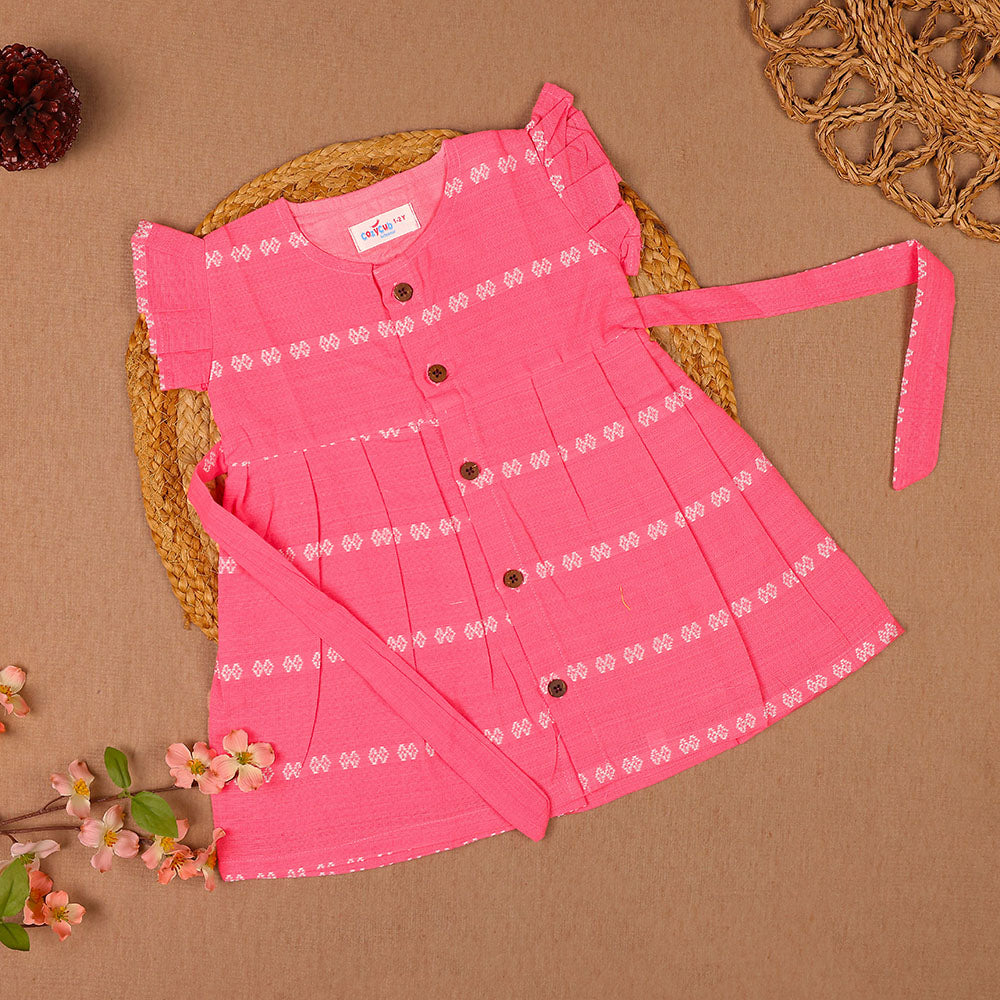 Pink Lattice Cotton Frock