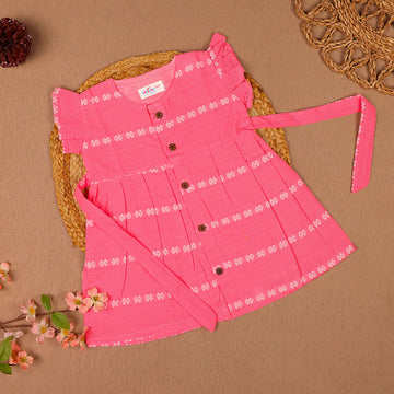 Pink Lattice Cotton Frock