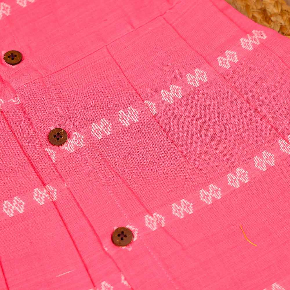Pink Lattice Cotton Frock
