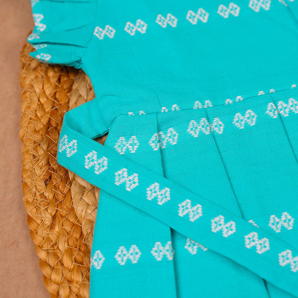 Teal Lattice Cotton Frock