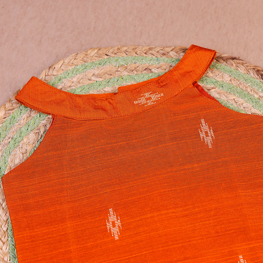 Vibrant Orange & Royal Blue Raw Silk Set