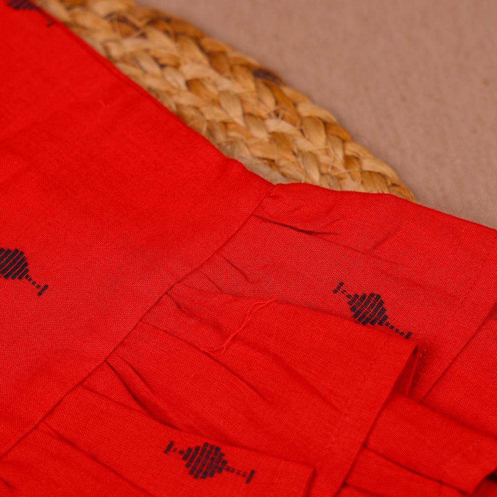 Cherry Red Cotton Ruffle Coord Set