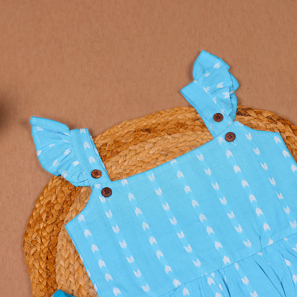 Sky Breeze Blue cotton Ruffle Coord Set