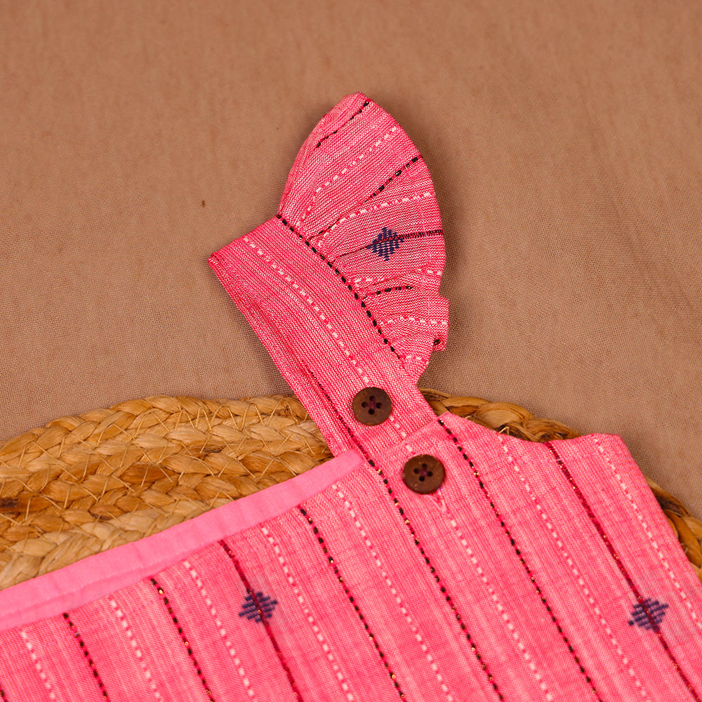 Pink Sparkle Pink Cotton Ruffle Coord Se