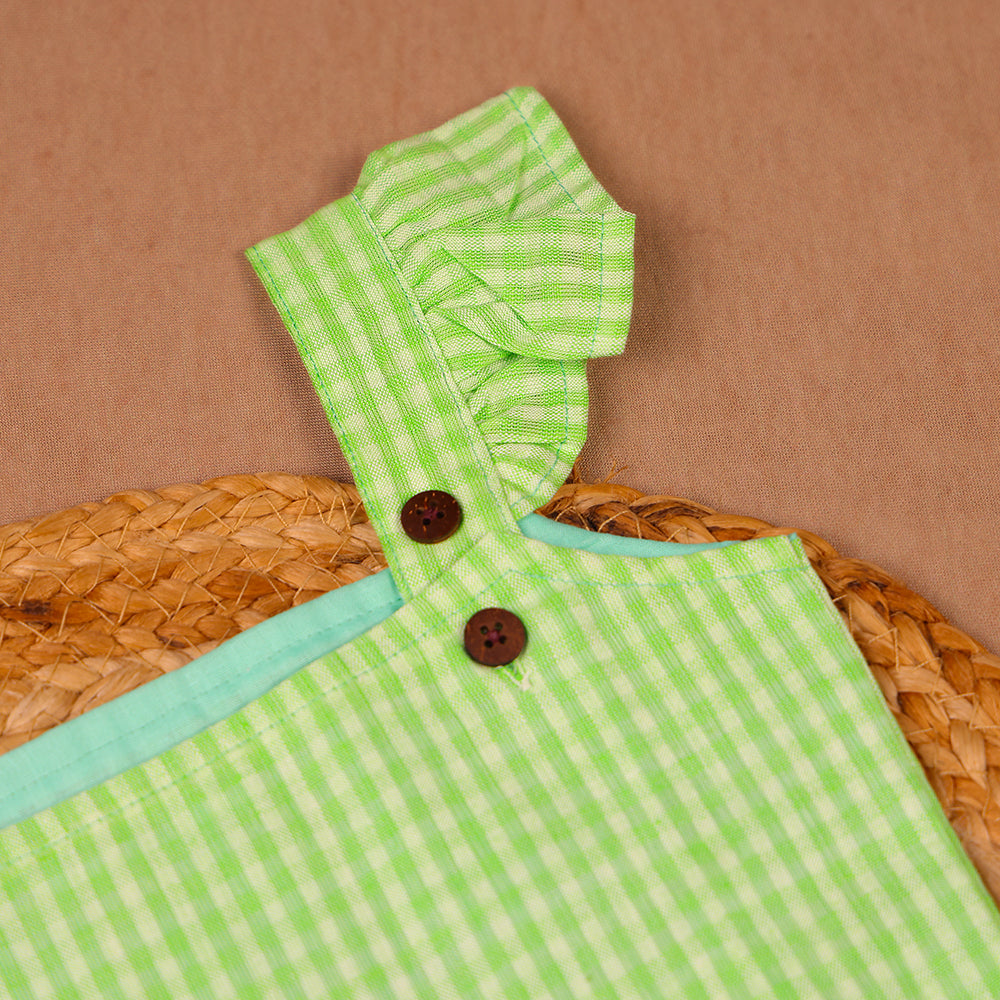 Fresh Lime Green Cotton Ruffle Coord Set