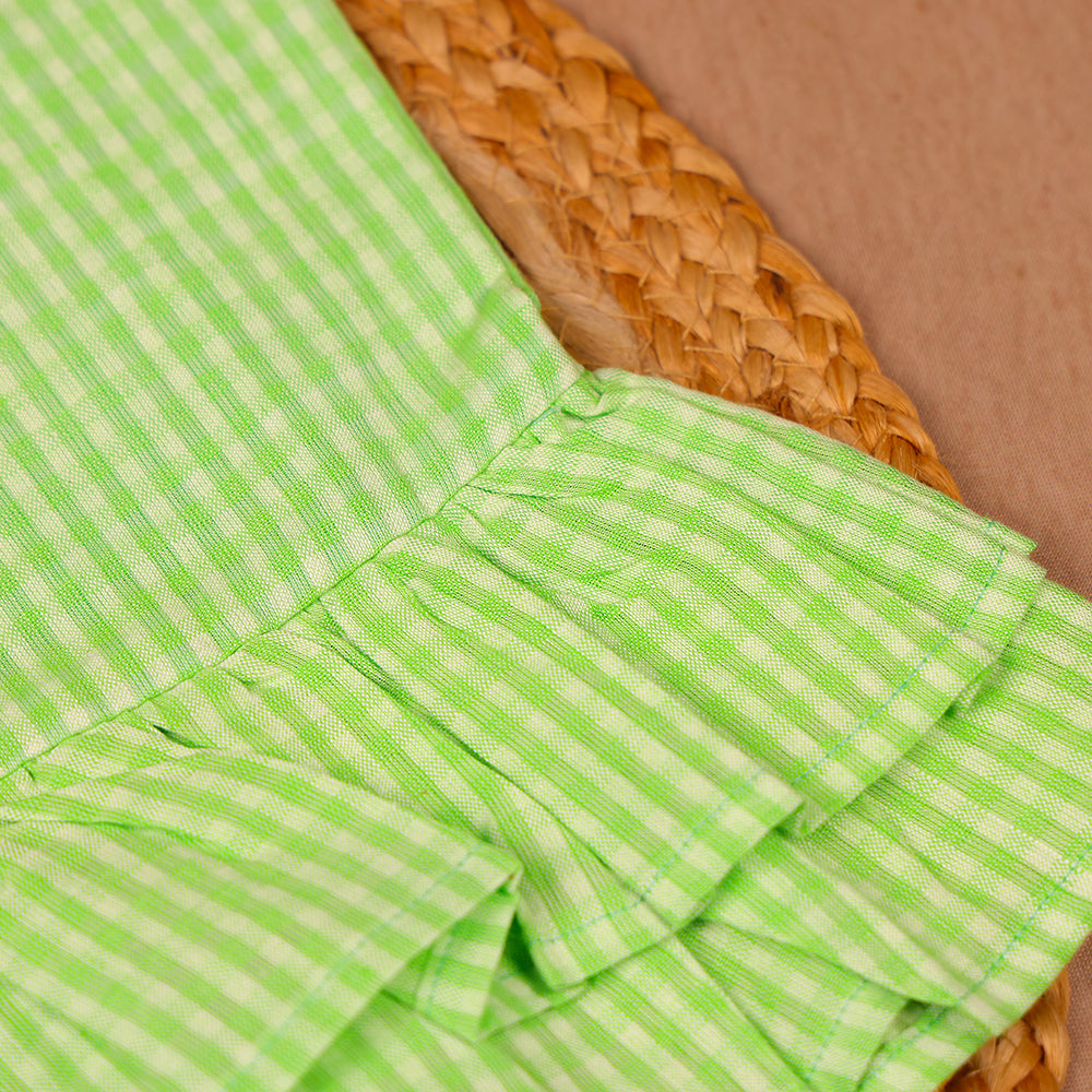 Fresh Lime Green Cotton Ruffle Coord Set