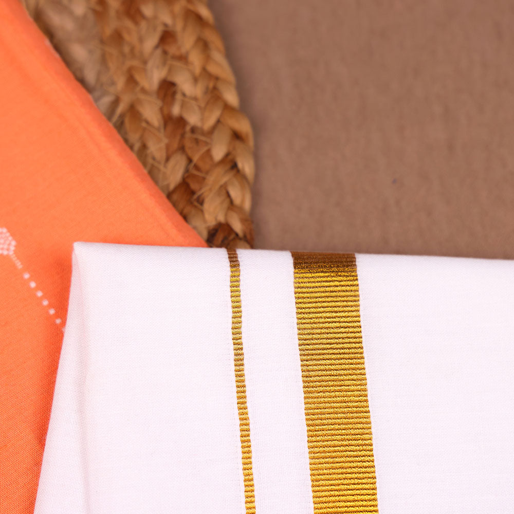 Festive Orange Raw Silk Shirt & Dhoti Set – Boys