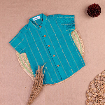 Turquoise Raw Silk Shirt only