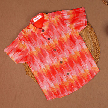 Shimmer Silk Tie-Dye Shirt only– Red & Orange