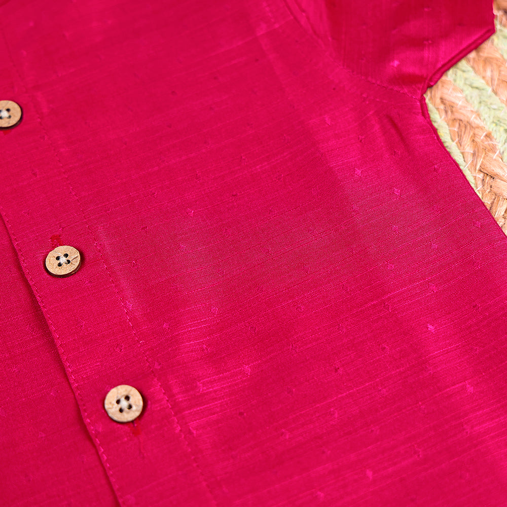 Classic Vibrant Pink Ethnic Shirt & Dhoti Set