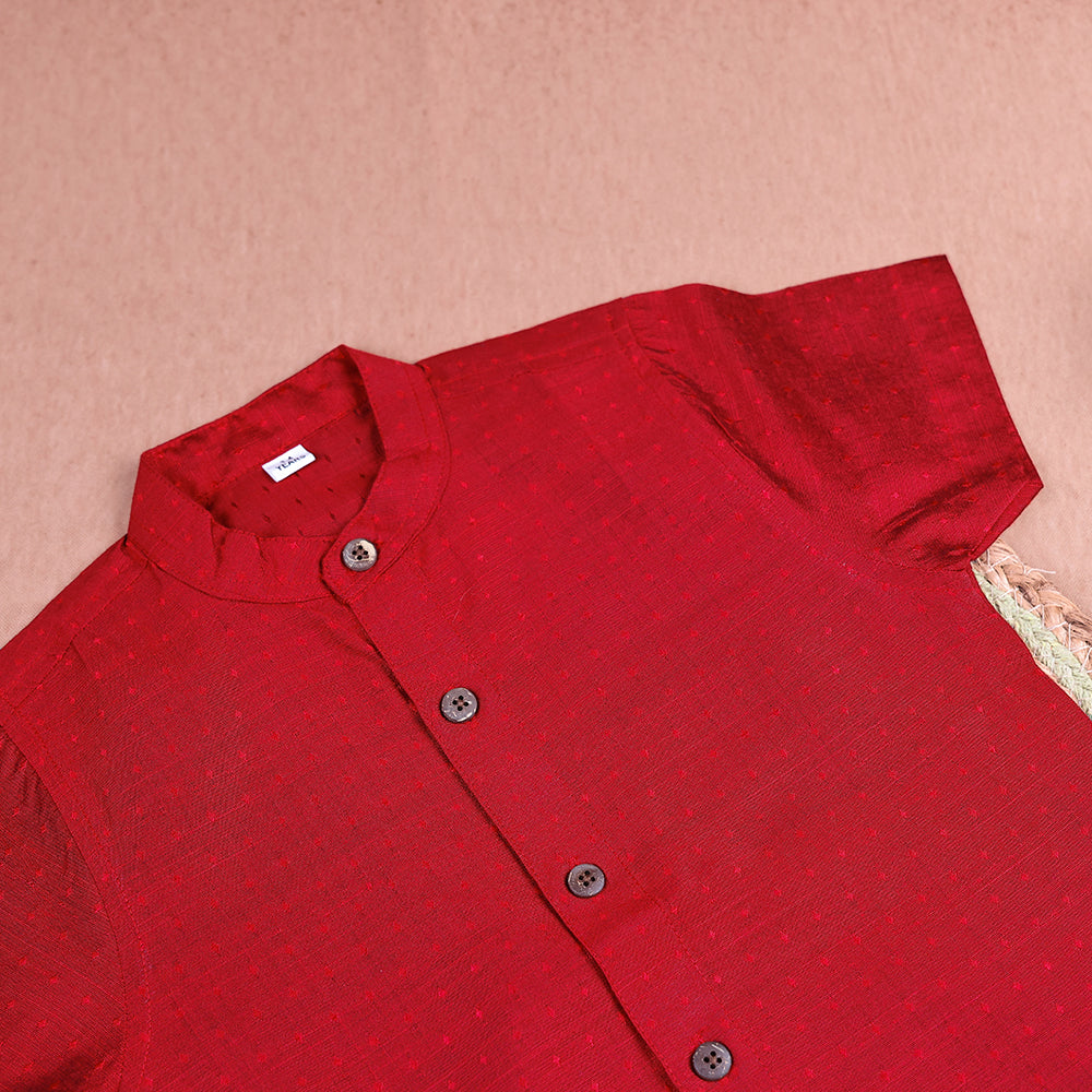 Royal Maroon Shirt & Dhoti Set