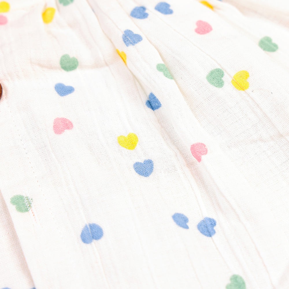 Confetti Hearts Muslin Dungaree Dress