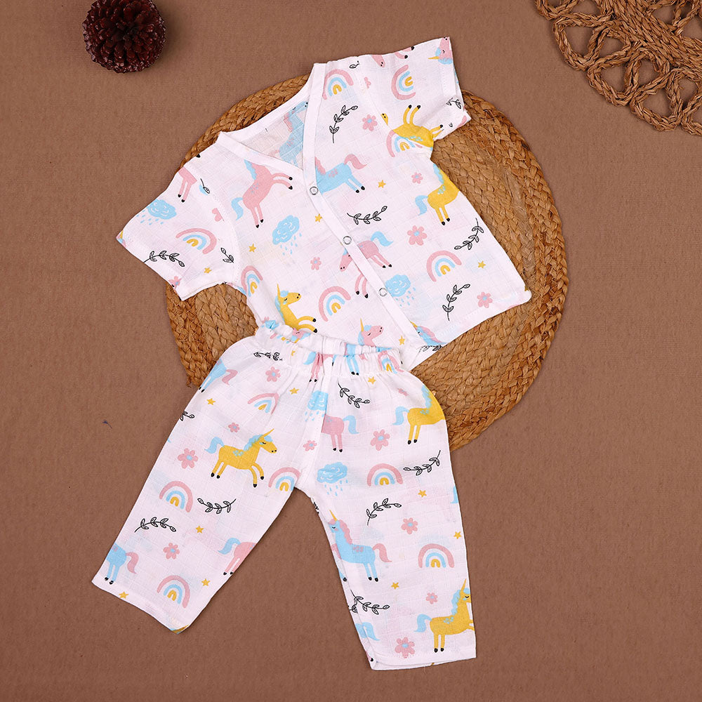 Unicorn Dreams Muslin Night Suit Set – Baby/Toddler
