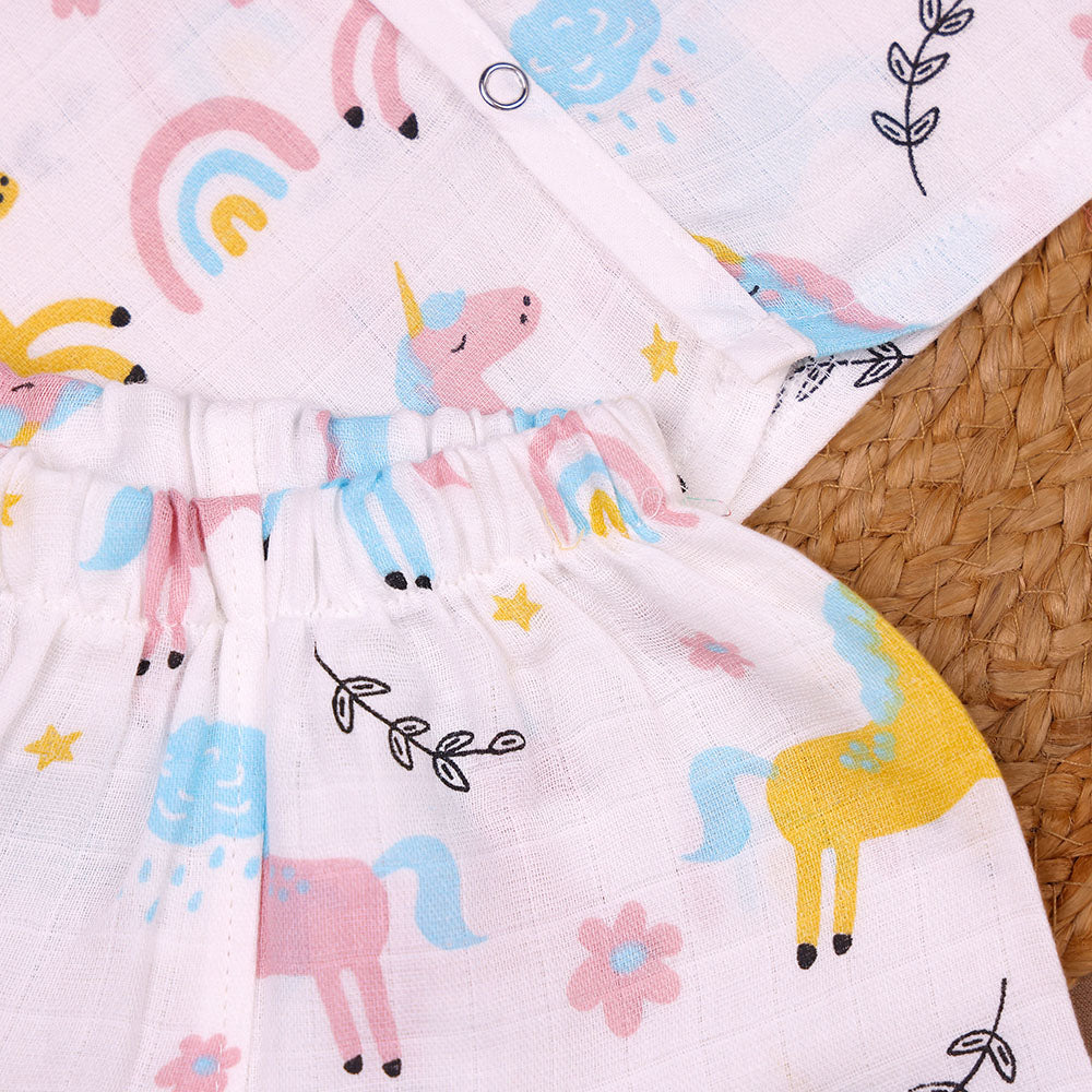 Unicorn Dreams Muslin Night Suit Set – Baby/Toddler