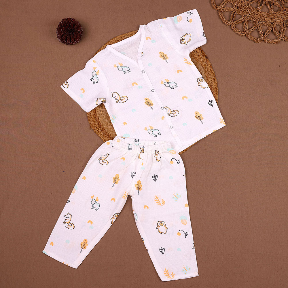 Forest Friends Muslin Night Suit Set – Baby/Toddler