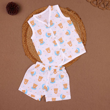 Sleepy Teddy Muslin Jabla & Shorts Set – Baby/Toddler