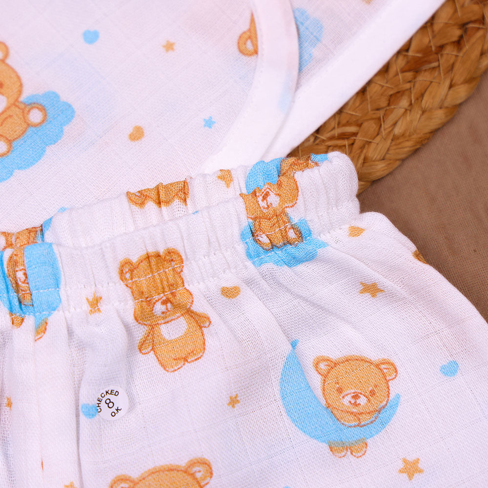 Sleepy Teddy Muslin Jabla & Shorts Set – Baby/Toddler