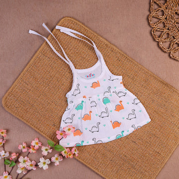 Playful Dinosaurs Two-Layered Organic Muslin Frock