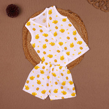 Honey Bee Muslin Jabla & Shorts Set – Baby/Toddler
