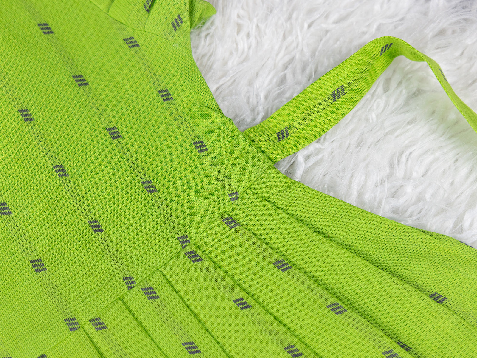 Vibrant Lime Green Cotton Frock