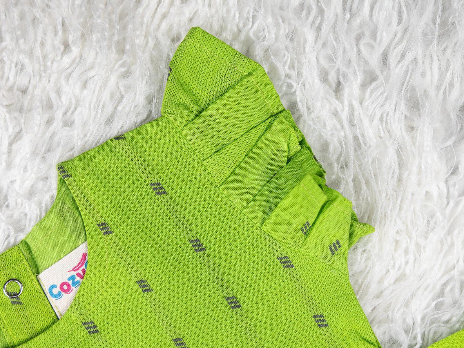 Vibrant Lime Green Cotton Frock