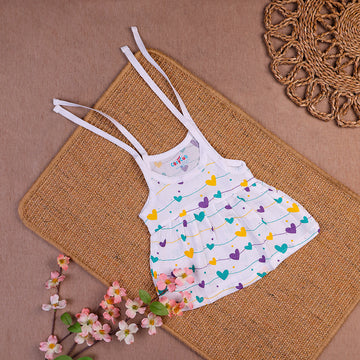 Lovely Hearts Two-Layered Organic Muslin Frock