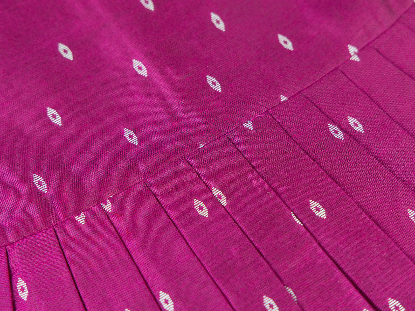 Magenta Raw Silk Frock with Soft Lining